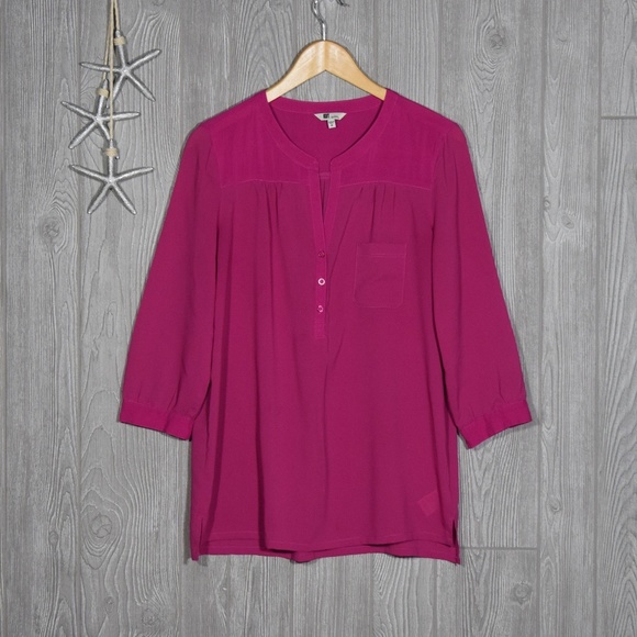 Kut from the Kloth Tops - KUT FROM THE KLOTH pink Top Tunic Hot Pink Size M Tara Blouse 3/4 sleeve